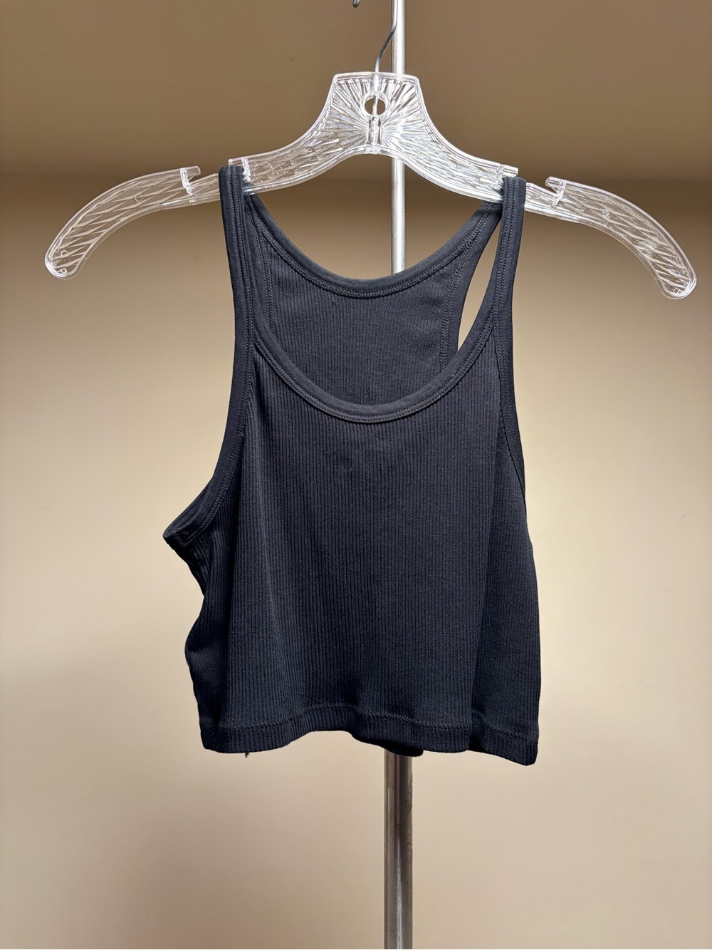 Zadig & Voltaire Black Ribbed Cropped Tank XS